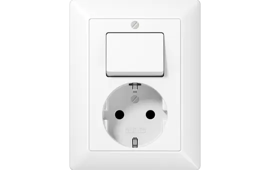 JUNG AS5576EUWW SCHUKO socket complete AS Universal switch | alpine white