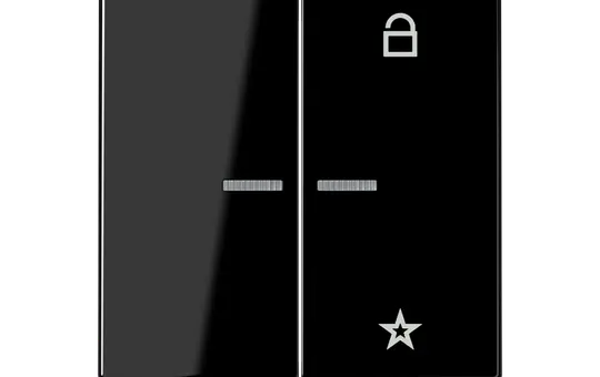 JUNG FMA1701BFSW eNet radio control button series A 2-fold, universal, thermoplastic | black