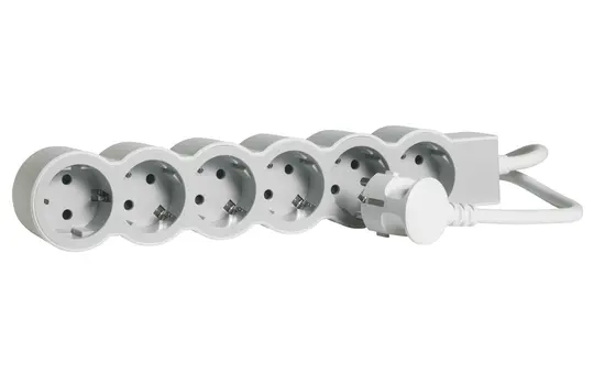 LEGRAND 694565 power strip 6 sockets, flat | ultra white/gray | 3 m