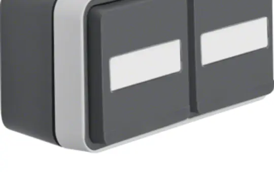 BERKER 47753535 desc. SCHUKO surface-mounted socket W.1 2-fold, horizontal, hinged lid | grey/light gray matt