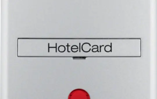 BERKER 16401404 Hotelcard switch attachment S.1/B.3/B.7 with print, red lens | matt aluminum