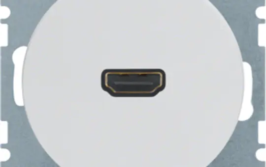 BERKER 3315432089 High Definition junction box R.1/R.3 90° plug connection | polar white glossy