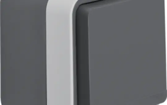 BERKER 6768813515 international socket AP W.1 FR/BE, touch protection, hinged lid | grey/light gray matt