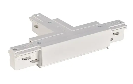 SLV 1001518 T-connector EUTRAC mit Einspeisemöglichkeit, Erde aussen | traffic white