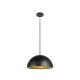 SLV 1008536 pendant light FORCHINI E27, 1x max. 40 W, GFK, Pendellänge 150 cm | matt black/matt gold | ⌀ 40 cm