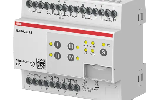 ABB BE/S16.230.3.2 KNX binary input potential-free 16-fach, 10-230 V, manuell, REG