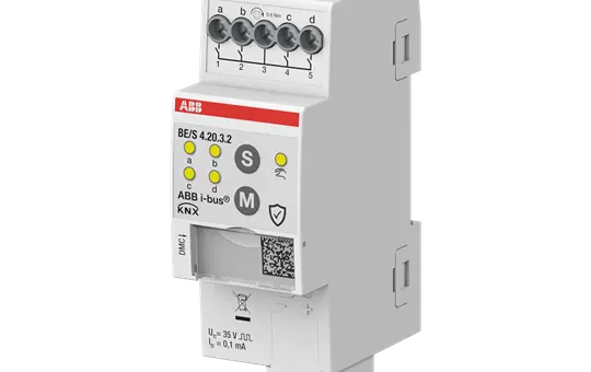 ABB BE/S4.20.3.2 KNX binary input potential-free 4-fach, Kontaktabfrage, manuell, REG