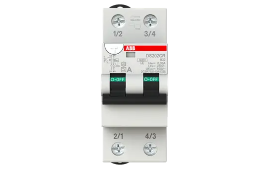 ABB DS202CR B32 A30 RCBO Type A B-Char. 30 mA 2-pole 32 A