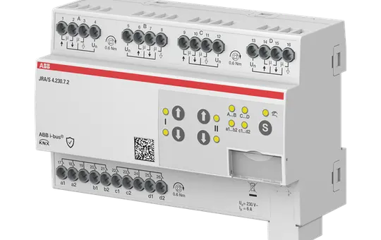 ABB JRA/S4.230.7.2 KNX blind actuator 230 V 4-fach, Fahrtzeitmessung, 12 Binäreingänge, 3End