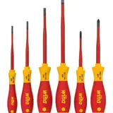 WIHA 38362 Screwdriver Set SoftFinish® electric slimFix 6-teilig, Schlitz, Phillips, PlusMinus/Pozidriv