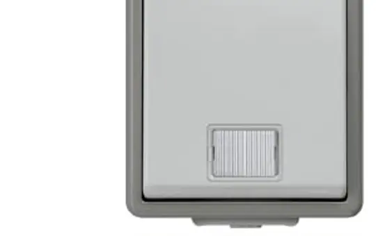 SIEMENS 5TD4701 surf.-mnt. rocker switch Delta surface IP44 mit weißem Fenster, LED-Einsatz