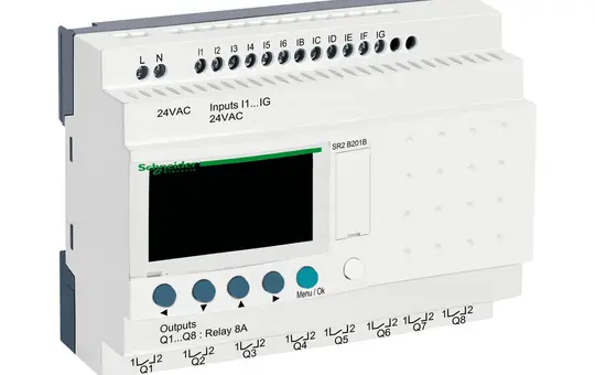 SCHNEIDER SR2B201B PLC control relay Zelio Logic 20 E/A, 24 VAC, Display, Uhr