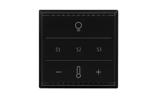 ELSNER 70963 KNX glass push button Touch CH Licht, 3 Szenen, Temperatur | SW