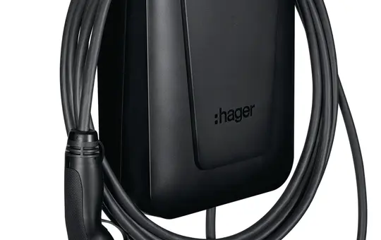 HAGER XVL122C charging station witty plus 22 kW, mit Ladekabel