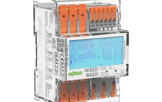 WAGO 879-3020 Energy Meter MID, für Direktanschluss, 4PS, Ausgang oben
