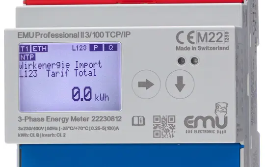EMU P20A000T Energy Meter Professional II Modbus TCP/IP 3-phasig, Dirkekt, 100 A