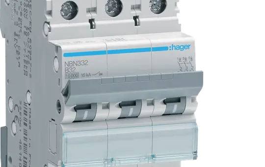 HAGER NBN332 miniature circuit breaker 3-pole 15 kA type B 32 A
