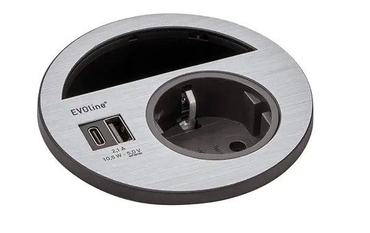 SCHULTE 159273013701 EVOline socket Circle80 USB-A/C, 16 A | ESopt