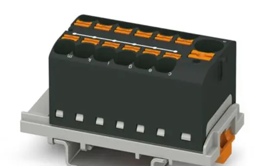 PHOENIX 3273628 distrib. block PTFIX for DIN rail mounting 13-fach, NS35 | black | 4 mm²
