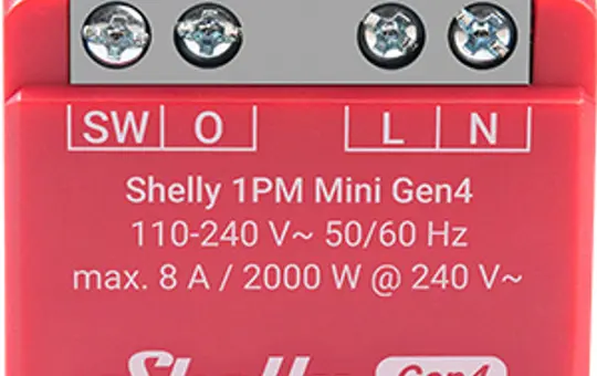 SHELLY 1PM Mini Gen4 multi-protocol switch actuator UP 1-fach, Mini, Strommessung