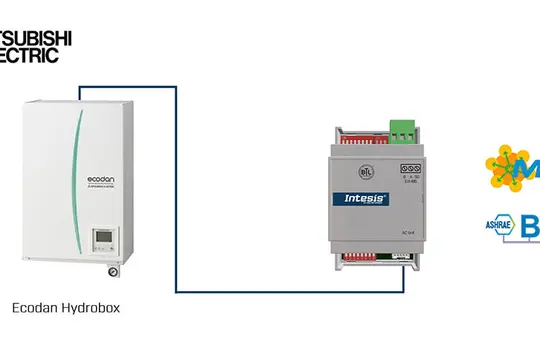 INTESIS IN485MIT001A000 BAC-net gateway MS/TP server Mitsubishi, 1 Air to Water Einheit