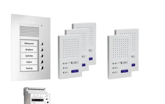 TCS PPUF05-EN/02 Audio Set Outdoor Station Flush Mount PUK 5 WE, 5 Tasten, 5 Freispr. ISW3030
