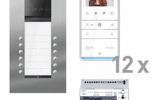 TCS PVUF122/002 Video Set Outdoor Station UP PES PRO 2-Wire 12 WE, 12 Tasten 2-spaltig, 12 Freispr. IVW6511